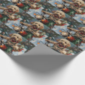 Cockapoo Dog Reiten Motorrad Weihnachten Geschenkpapier (Ecke)