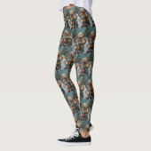 Cockapoo Dog Reiten Motorrad Weihnachten Leggings (Links)