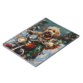 Cockapoo Dog Reiten Motorrad Weihnachten Notizblock (Linke Seite)