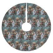 Cockapoo Dog Reiten Motorrad Weihnachten Polyester Weihnachtsbaumdecke (Vorderseite)
