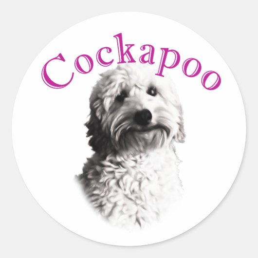 Cockapoo Dog Runder Aufkleber (Vorderseite)