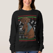 Cockapoo Dog Santa Claus Ugly Weihnachtsmuster X Sweatshirt (Vorderseite)