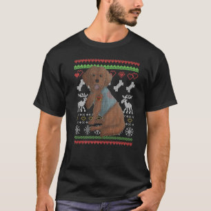 Cockapoo Dog Santa Claus Ugly Weihnachtsmuster X T-Shirt