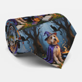 Cockapoo Dog Whimsical Halloween Malerei Krawatte (Gerollt)