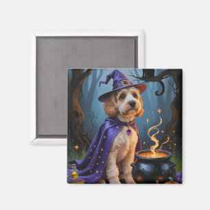 Cockapoo Dog Whimsical Halloween Malerei Magnet