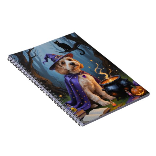 Cockapoo Dog Whimsical Halloween Malerei Notizblock (Rechte Seite)