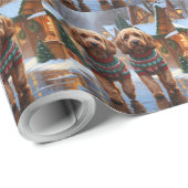 Cockapoo Dogs Christmas Snow Holiday  Geschenkpapier (Rolleneckpunkt)