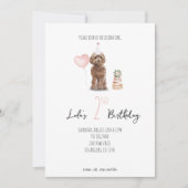 Cockapoo Einladung zum Geburtstag - Mädchen (Vorderseite)