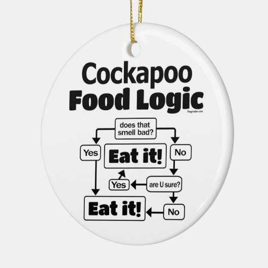 Cockapoo Food Logic Keramik Ornament (Links)