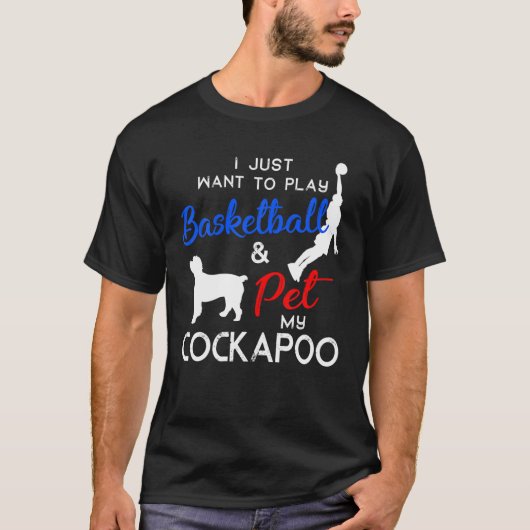 Cockapoo Funny Basketball Dog Eigentümer Lover Xma T-Shirt (Vorderseite)
