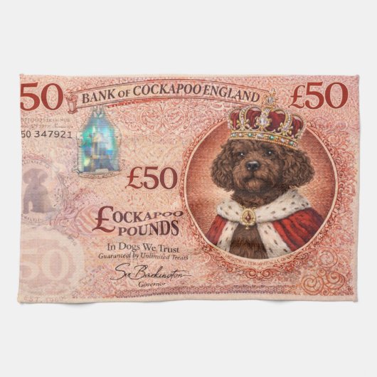 Cockapoo Funny Dog Lover Gift  Geschirrtuch (Horizontal)