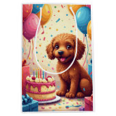 Cockapoo-Geburtstagsfeier Mittlere Geschenktüte (Vorderseite)