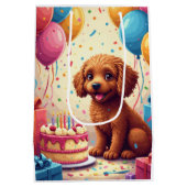 Cockapoo-Geburtstagsfeier Mittlere Geschenktüte (Rückseite)