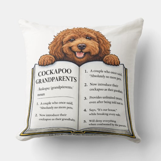 Cockapoo Grandparents Gift | Funny Dog Kissen (Vorderseite)