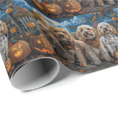 Cockapoo Halloween Spooky Geschenkpapier (Rolleneckpunkt)