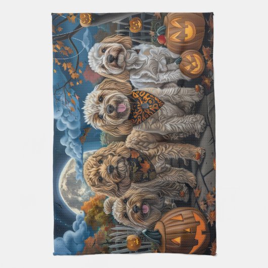 Cockapoo Halloween Spooky Geschirrtuch (Vertikal)