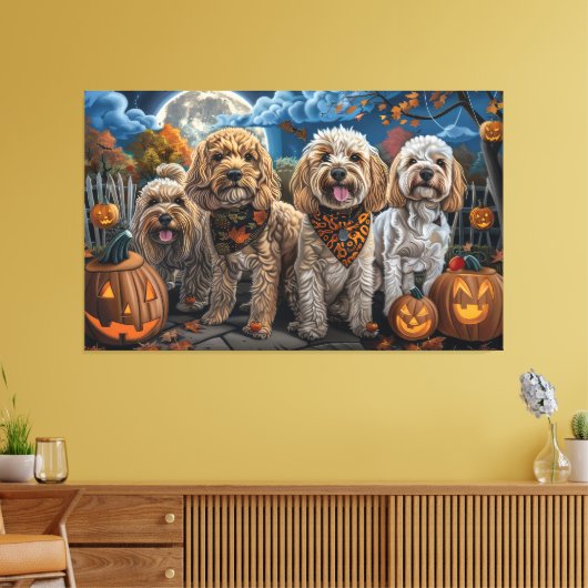 Cockapoo Halloween Spooky Leinwanddruck (Insitu (Wohnzimmer))