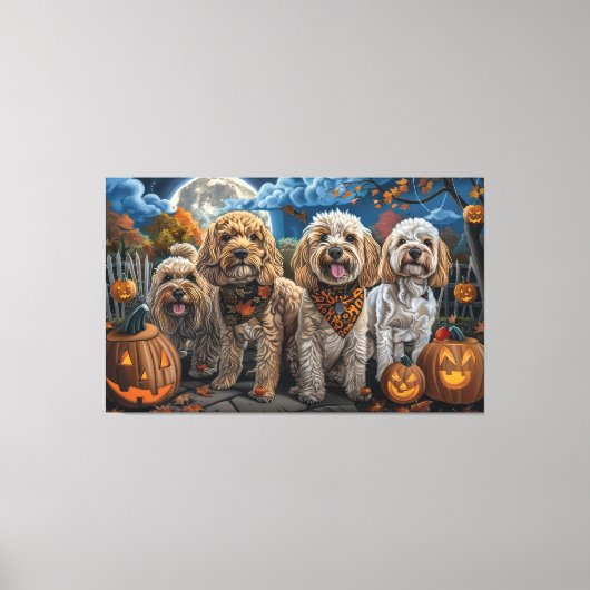 Cockapoo Halloween Spooky Leinwanddruck (Vorderseite)