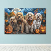 Cockapoo Halloween Spooky Leinwanddruck (Insitu (Holzboden))