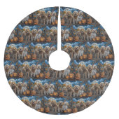 Cockapoo Halloween Spooky Polyester Weihnachtsbaumdecke (Vorderseite)