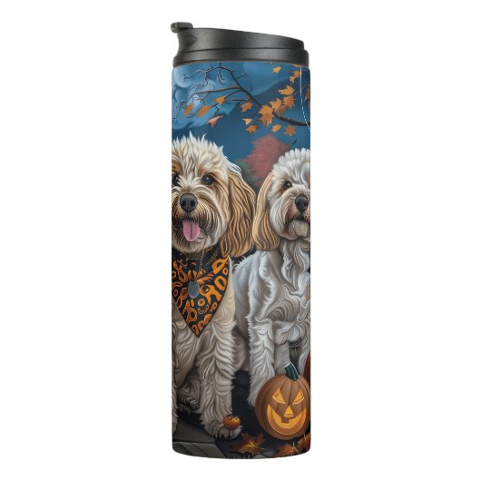 Cockapoo Halloween Spooky Thermosbecher (Nach rechts gedreht)