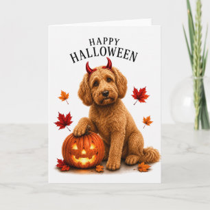 Cockapoo Halloween Teufelshund Karte