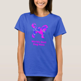Cockapoo Haustier Silhouette Rosa Blau Beste Mama T-Shirt