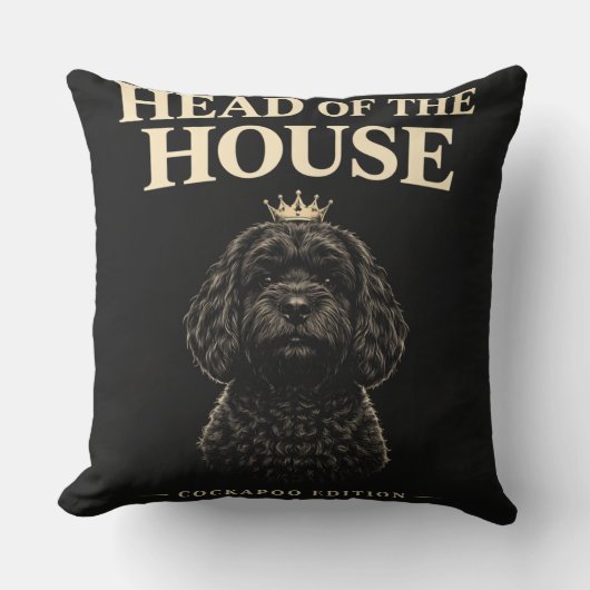 Cockapoo Head Of The House Gift | Funny Dog Owner  Kissen (Vorderseite)