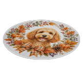 Cockapoo-Herbstkranz Schneidebrett (Ecke)