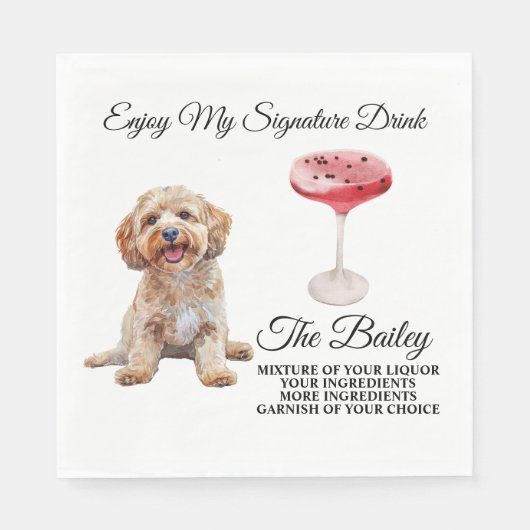 Cockapoo-Hochzeitspass Serviette (Vorderseite)