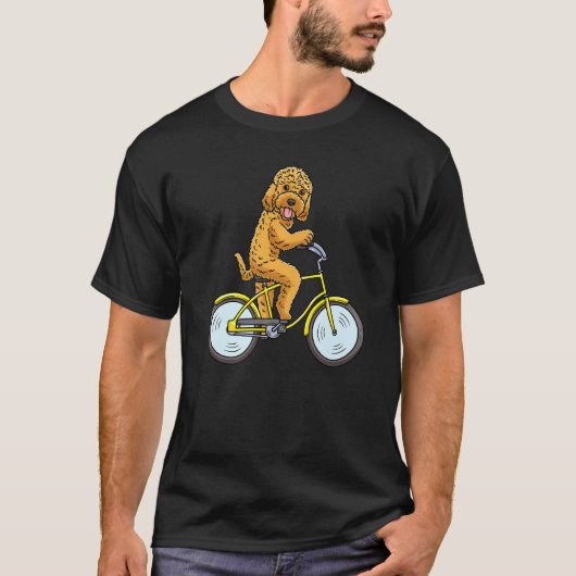 Cockapoo Hund auf einem Fahrrad Spoodle Reiten Bik T-Shirt (Vorderseite)