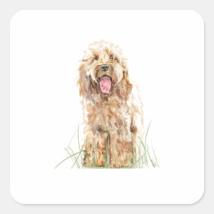 Cockapoo-Hund-Aufkleber Quadratischer Aufkleber