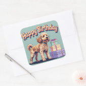 Cockapoo Hund farbenfroh Quadratischer Aufkleber (Umschlag)