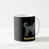 Cockapoo Hund Gelb- und Schwarz-Gitter-Linie Kaffeetasse (VorderseiteRechts)