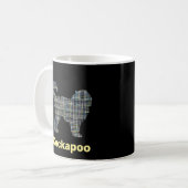 Cockapoo Hund Gelb- und Schwarz-Gitter-Linie Kaffeetasse (Vorderseite Links)