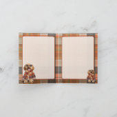 Cockapoo-Hund Herbst-Kariert Monogrammiert Karte (Innenseite)