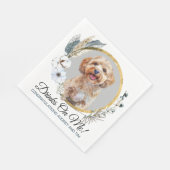 Cockapoo Hund Hochzeit Napkins mit Hunden Foto Serviette (Ecke)