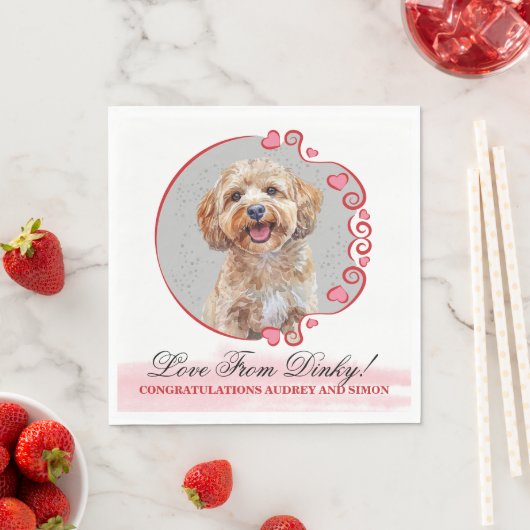 Cockapoo Hund Hochzeit Napkins mit Hunden Foto Serviette (Beispiel)