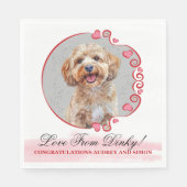 Cockapoo Hund Hochzeit Napkins mit Hunden Foto Serviette (Vorderseite)