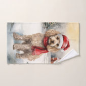 Cockapoo Hund im Schnee Weihnachten Badhandtuch Set (Handtuch)