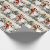 Cockapoo Hund im Schnee Weihnachten Geschenkpapier (Ecke)
