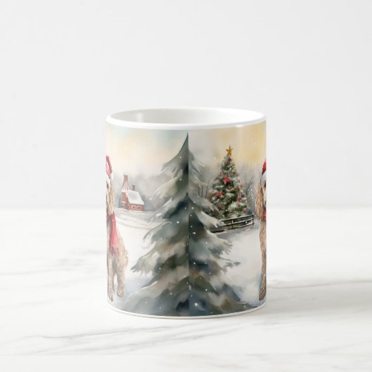 Cockapoo Hund im Schnee Weihnachten Kaffeetasse (Mittel)