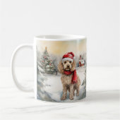 Cockapoo Hund im Schnee Weihnachten Kaffeetasse (Links)