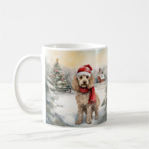 Cockapoo Hund im Schnee Weihnachten Kaffeetasse