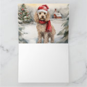 Cockapoo Hund im Schnee Weihnachten Karte (Innenseite)