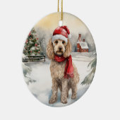Cockapoo Hund im Schnee Weihnachten Keramik Ornament (Rechts)