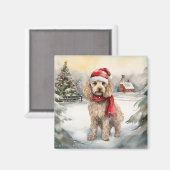 Cockapoo Hund im Schnee Weihnachten Magnet (Vorderseite/Rückseite)