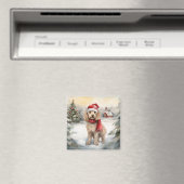 Cockapoo Hund im Schnee Weihnachten Magnet (In Situ (Geschirrspüler))