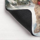 Cockapoo Hund im Schnee Weihnachten Mousepad (Ecke)