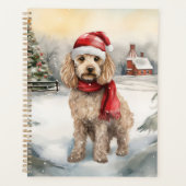 Cockapoo Hund im Schnee Weihnachten Planer (Vorderseite)